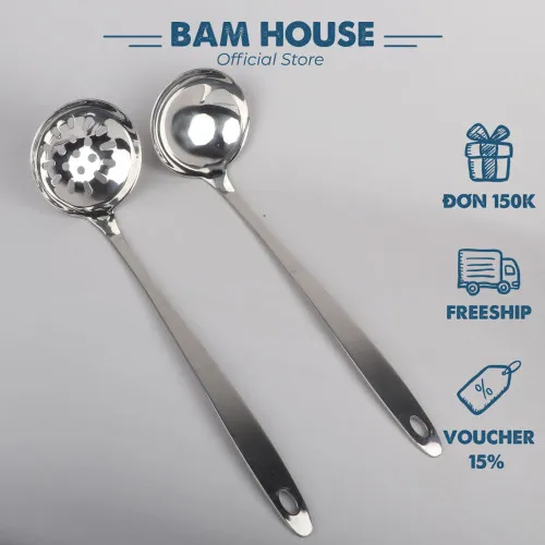 Vá canh inox Bam House cán dày Trắng thiết kế sang trọng cao cấp SVB01
