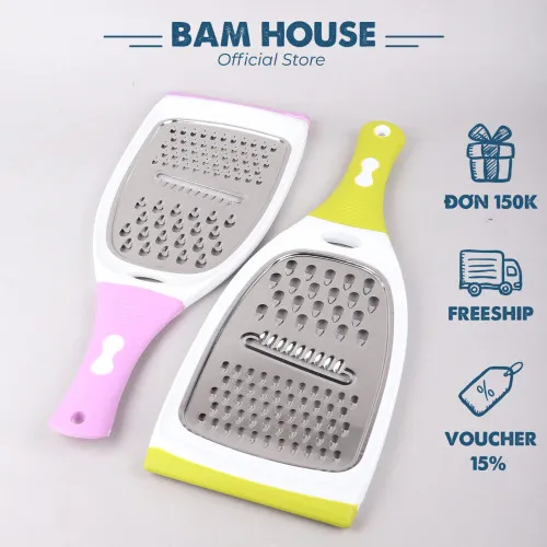 Dụng cụ bào rau củ 3 kiểu inox Bam House có tay cầm cao su siêu bén cao cấp BTC06