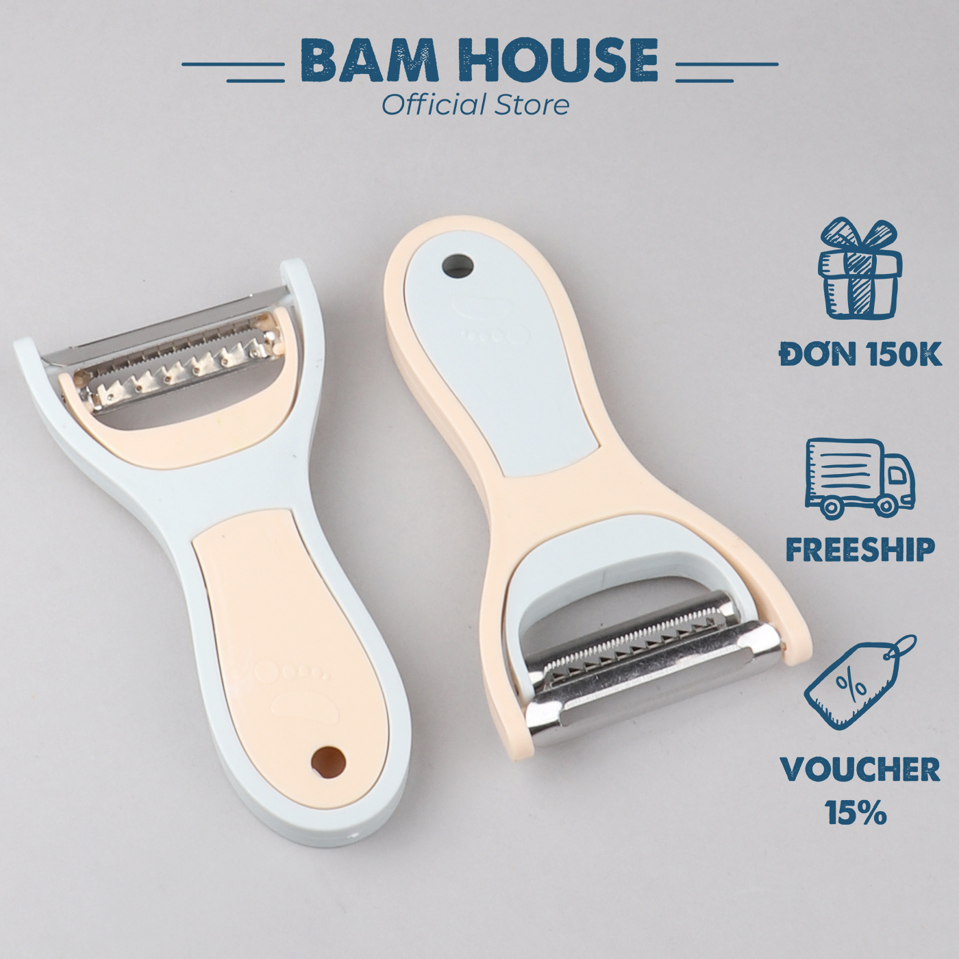 Dao bào đa năng inox Bam House có thể tách làm 2 siêu bén cao cấp B2L01